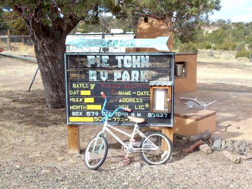 Pie Town RV Park which also has Showers and Toilets for Cyclists.